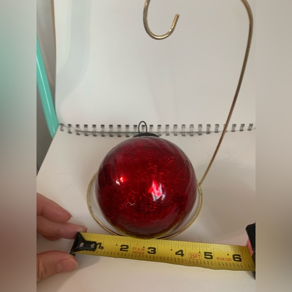 Antique Vintage Large Candy Apple Red Heavy Glass Kugel Christmas Ornament